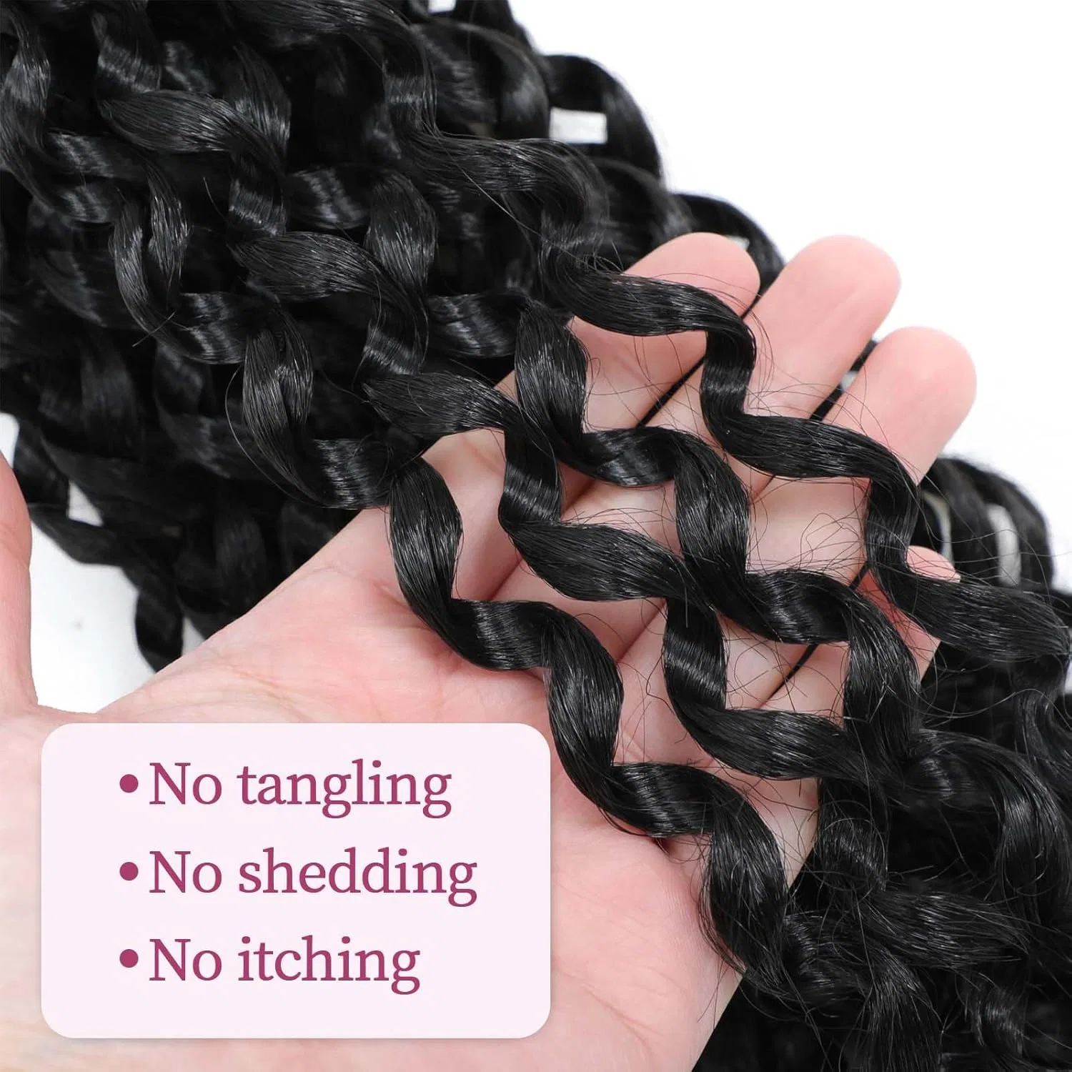 Набор для плетения Gogo Curl Crochet Hair 18 дюймов Locescsoc, 1B — фото 4