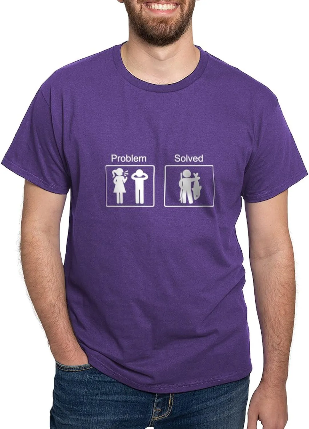 

Футболка мужская Problem Fishing Solved, 100% хлопок, классический принт CafePress