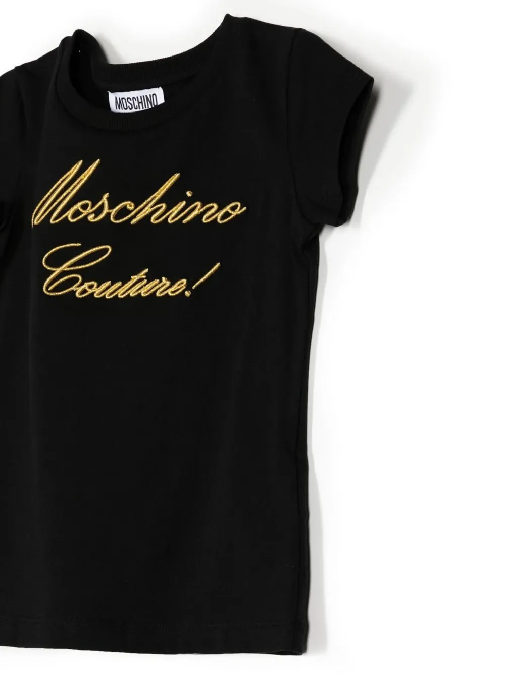 

Футболка с вышитым логотипом Moschino Kids, черный