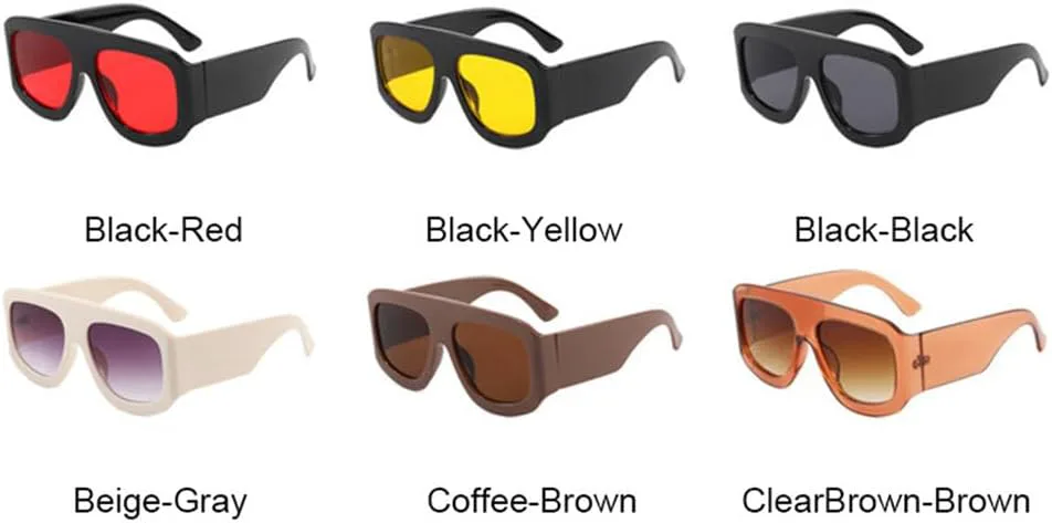 

Солнцезащитные очки UV400 с большой оправой, конфетно-панковского цвета, для женщин и мужчин, для бега и занятий спортом на открытом воздухе generic, Black-yellow