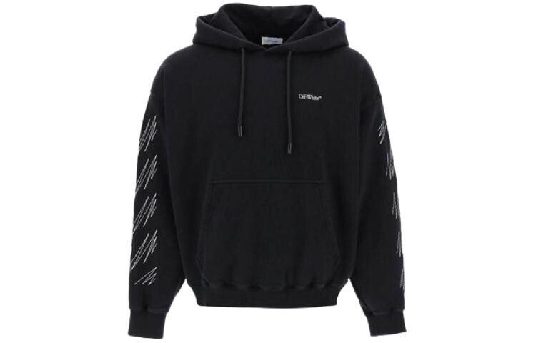 

Хлопковая толстовка с капюшоном и контрастной строчкой Off-White, черный