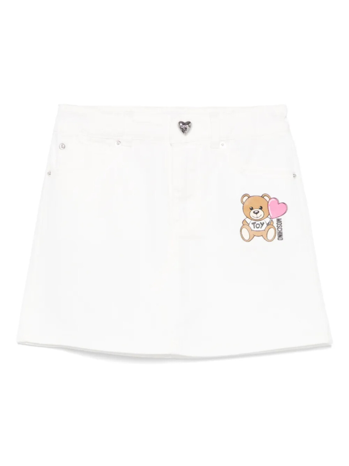 

Джинсовая мини-юбка Moschino Kids, белый