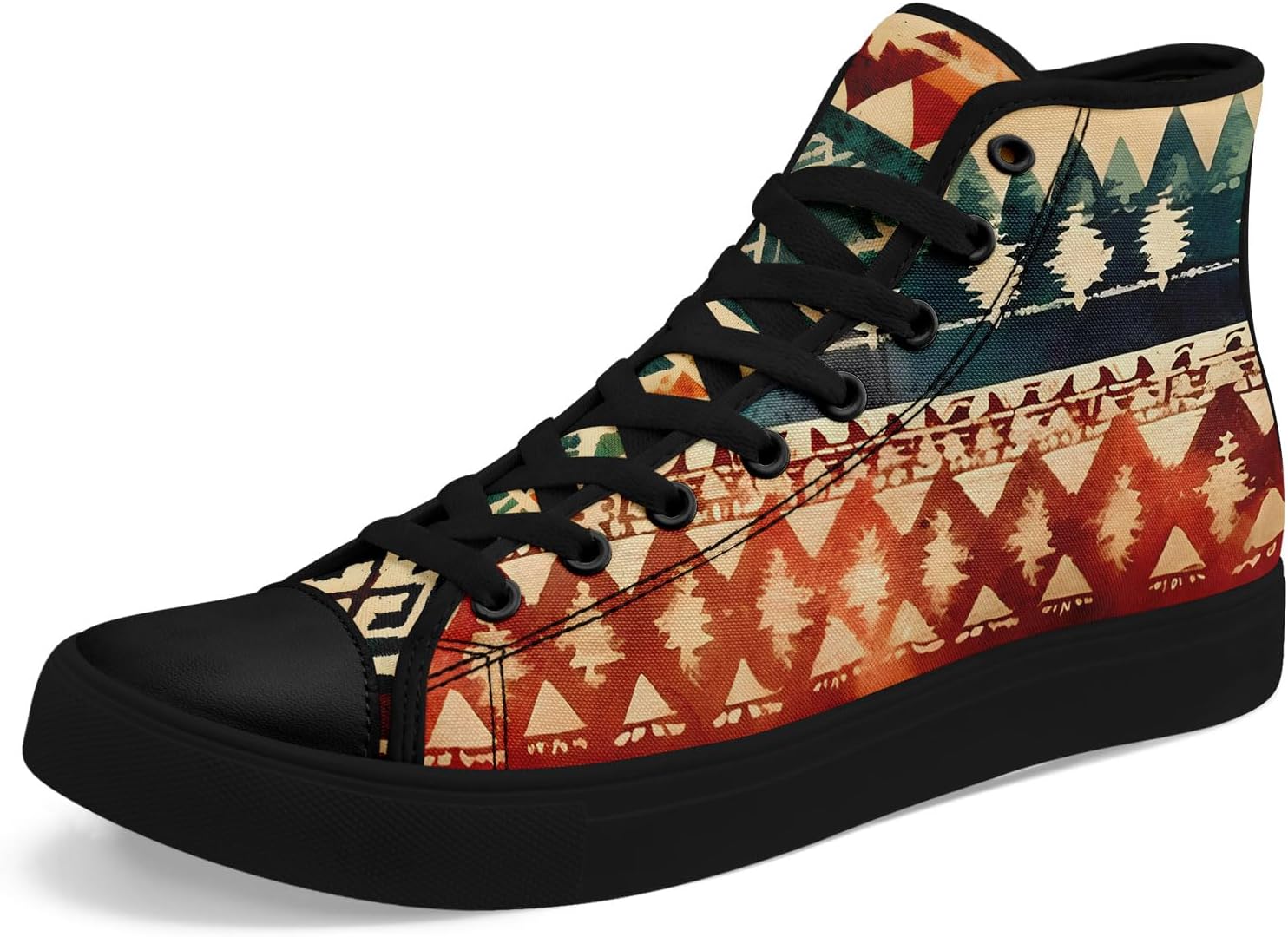 

Высокие кеды из канвы для мужчин и женщин - дышащие, легкие, этнические повседневные туфли с прочной резиновой подошвой Awsole, черный/зеленый/оранжевый