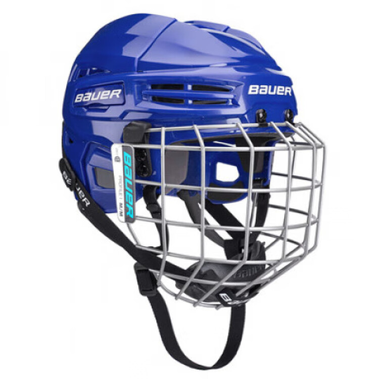 

BAUER Детский и взрослый хоккейный шлем с защитой от ударов, без сдавливания головы, азиатская версия, в наличии - синий с визором, размер M