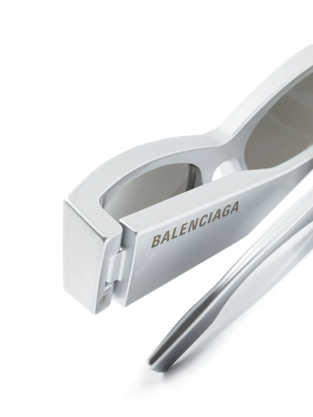 Солнцезащитные очки в D-образной оправе с логотипом Balenciaga Eyewear, серебяный — фото 3