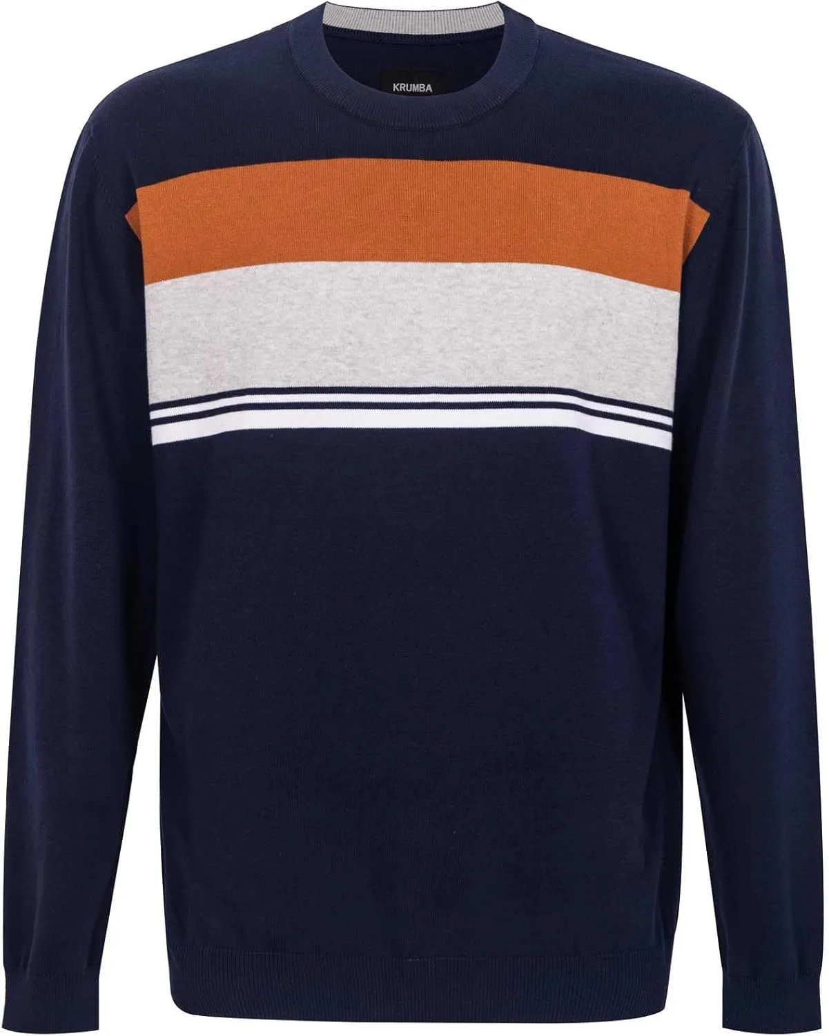 

Мужской вязаный оверсайз свитер Krumba: лонгслив с круглым вырезом в полоску