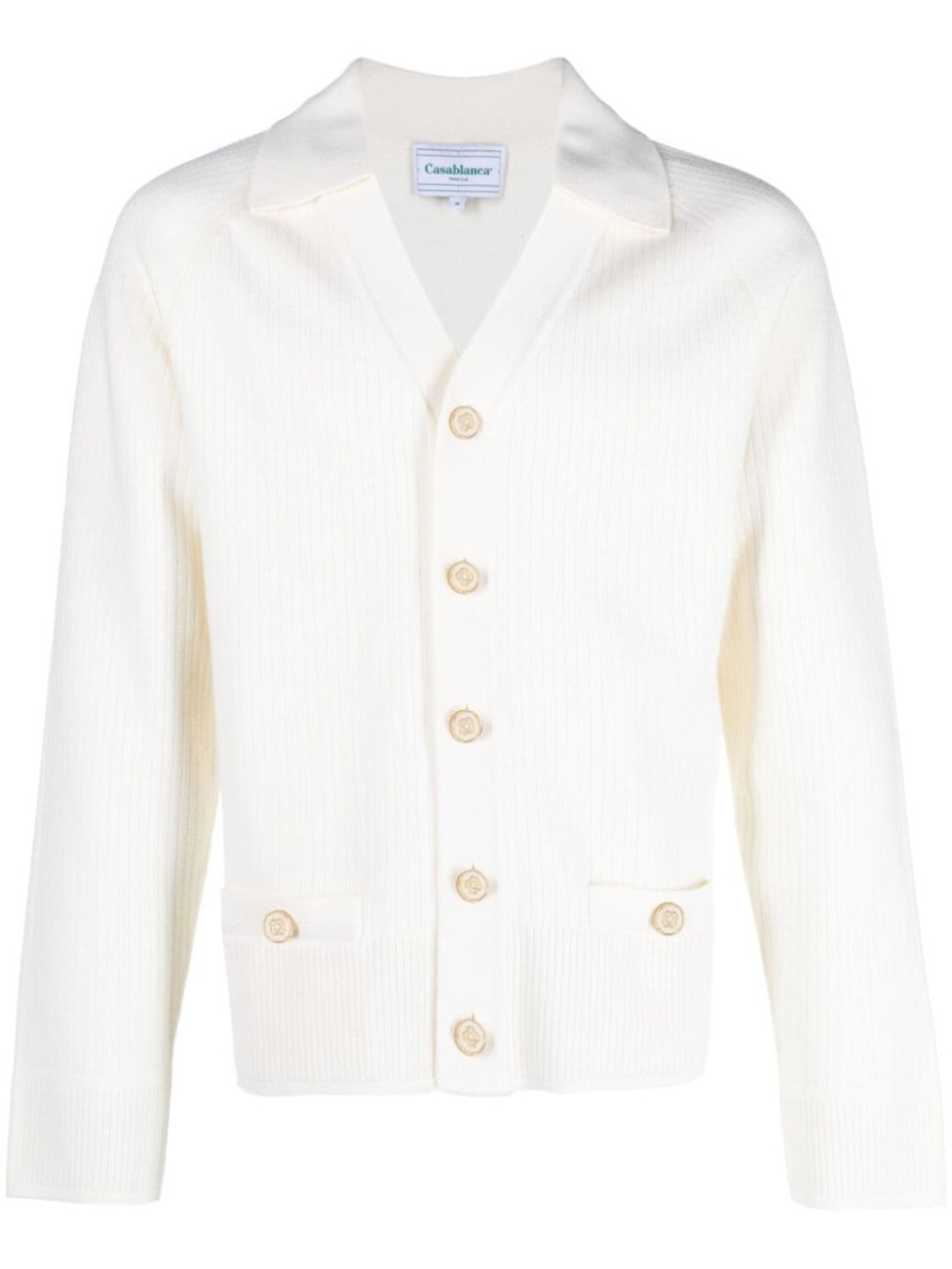 

Casablanca wool-blend ribbed cardigan, белый