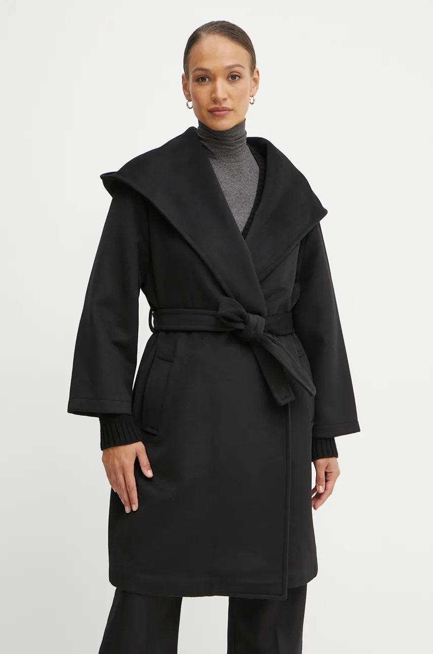 

Плащ с добавлением шерсти Twinset, черный