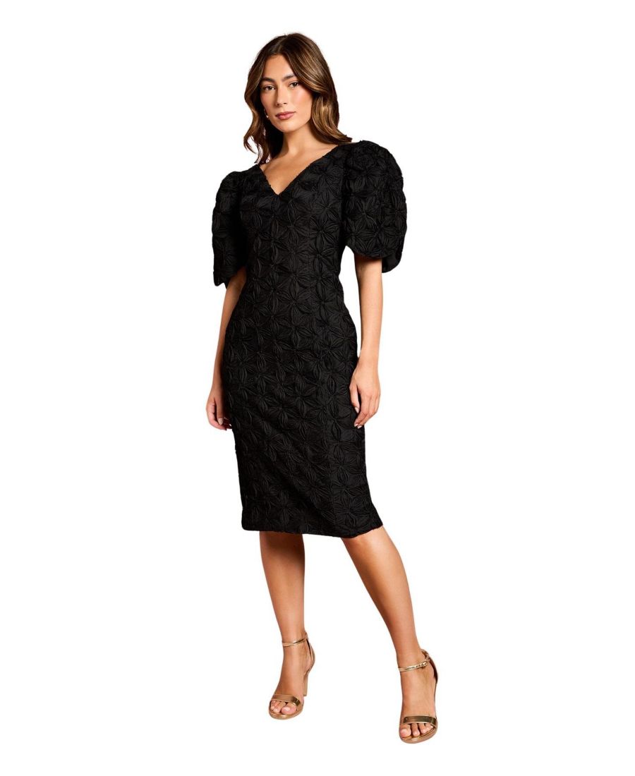 

Женское платье-футляр с цветочным принтом и плиссированными рукавами Coast, Black