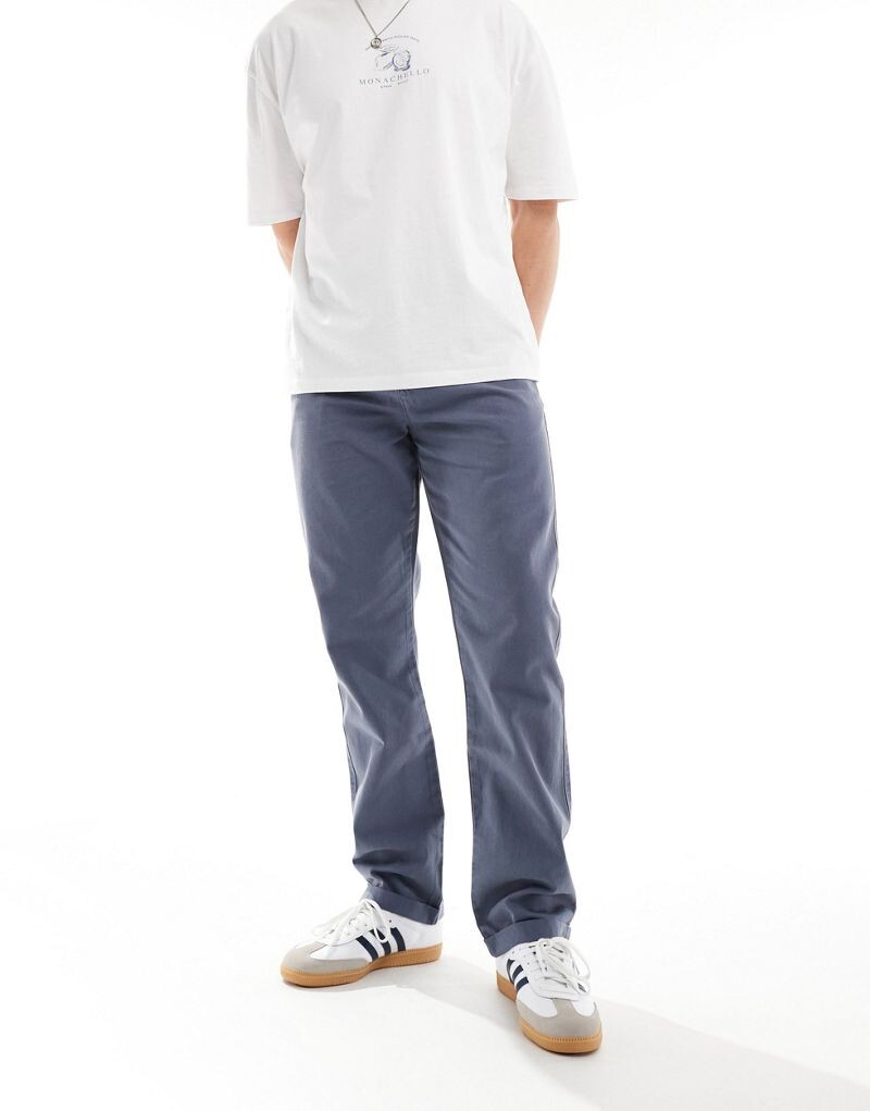 

Синие прямые брюки чиносы ASOS DESIGN