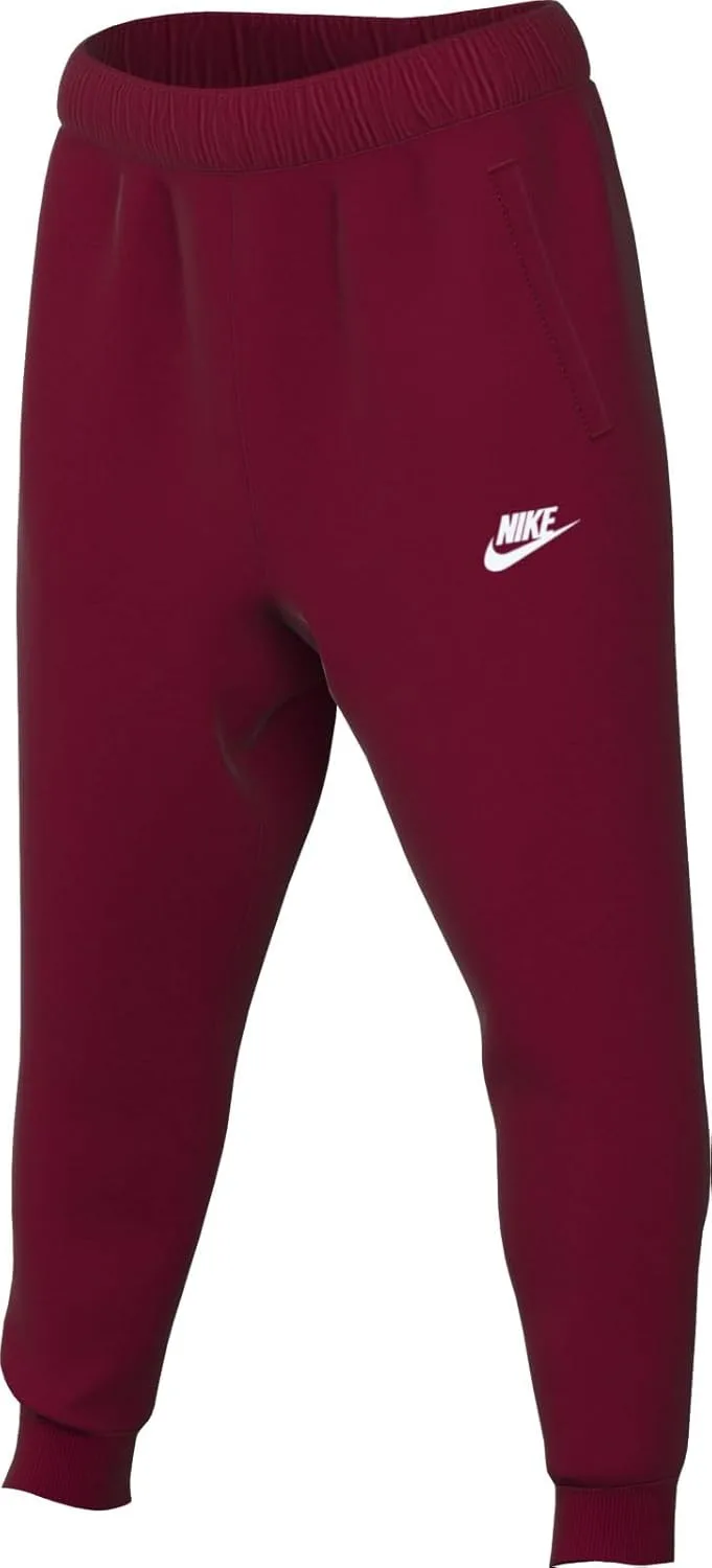 Мужские спортивные брюки Nike Sportswear Club из флиса с зауженными штанинами, красно-белый