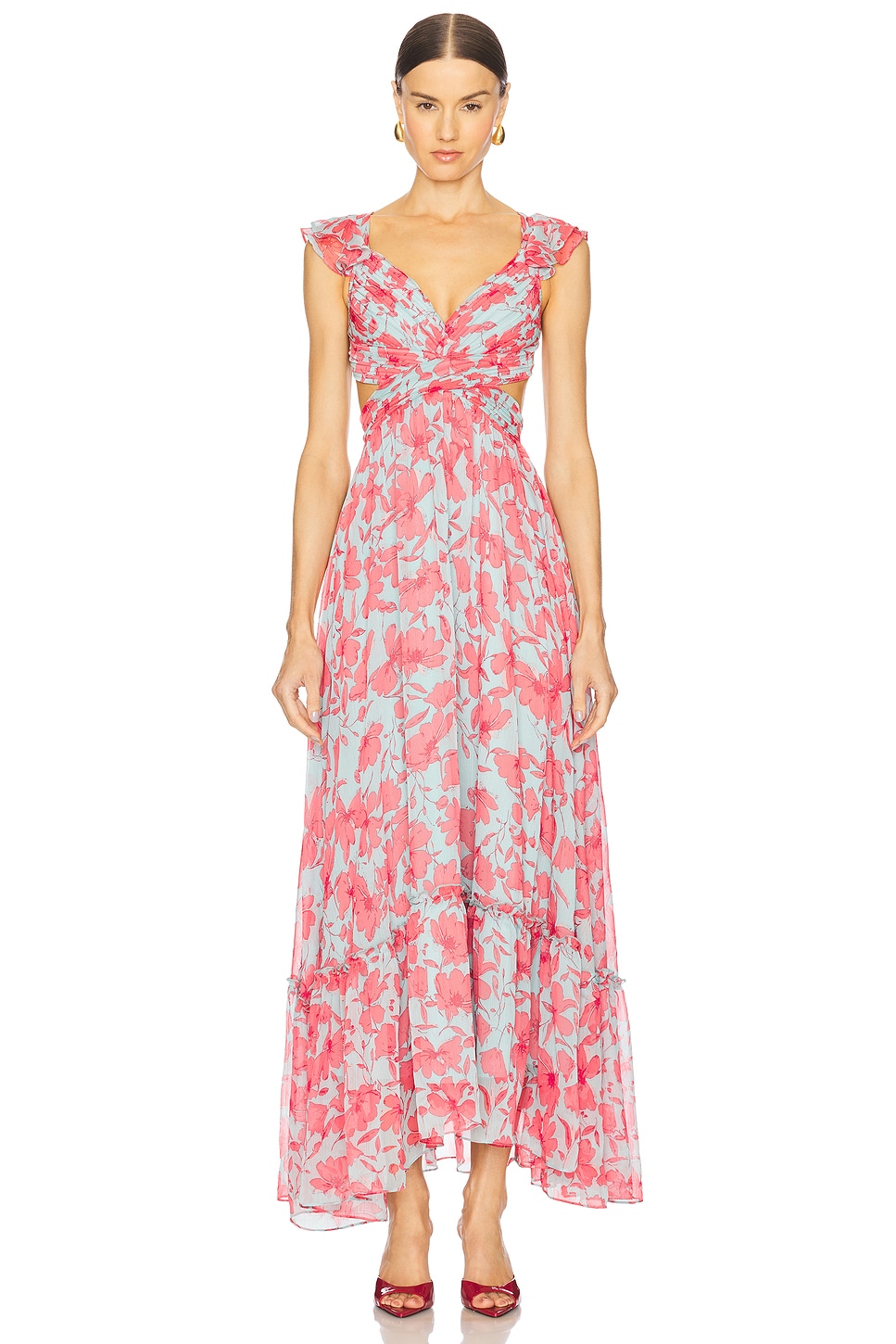 

Платье "Примула" Astr The Label, pink aqua floral