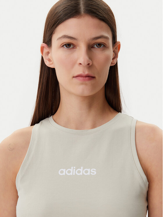 Топ облегающего кроя Essentials Linear JC5790 Adidas, бежевый — фото 4