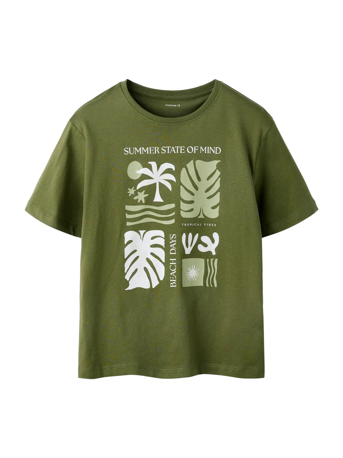 Футболка 'NKMJOEL' Name It, Olive/Pastel Green