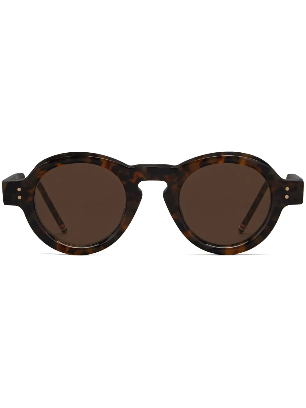 

Солнцезащитные очки в круглой оправе черепаховой расцветки Thom Browne Eyewear, коричневый