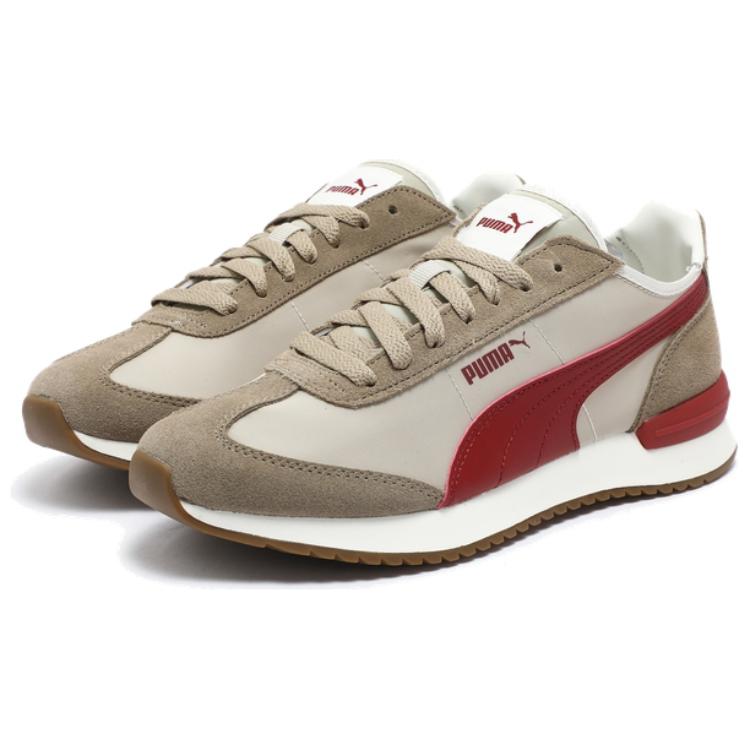 PUMA R78 Низкие повседневные кроссовки из нейлона унисекс серо-коричневые красные Gravel Gray/Red//Oak Brown/Ecru, цвет Gravel Gray/Red//Oak Brown/Ecru — фото 3