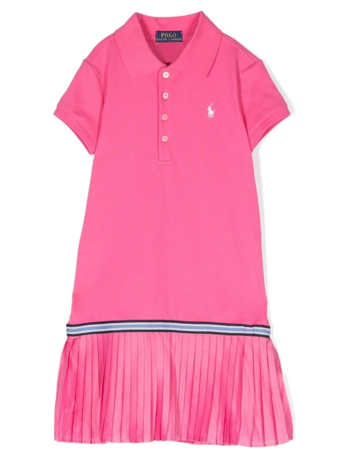 

Платье с воротником поло и вышитым логотипом Ralph Lauren Kids, розовый