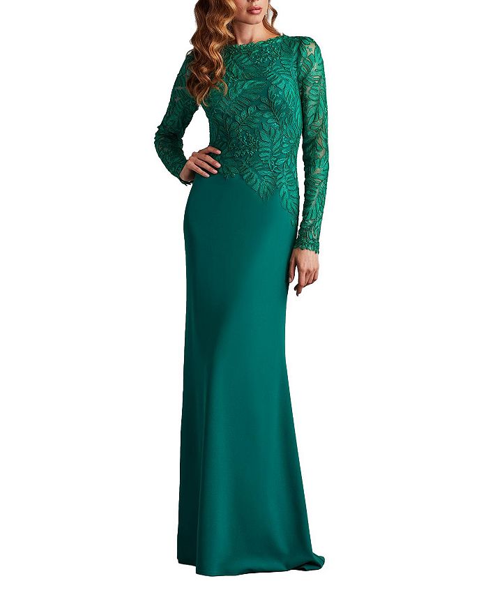 

Калисте Вышитое креповое платье Tadashi Shoji, зеленый