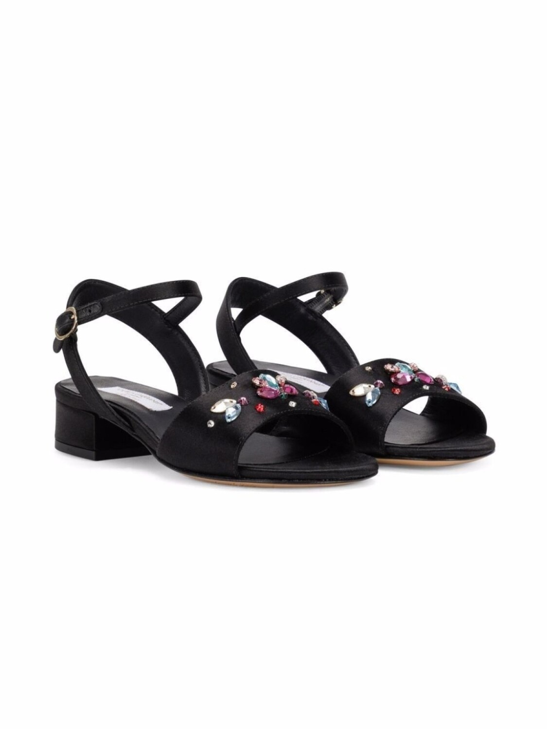 

Dolce & Gabbana атласные сандалии с кристаллами, черный