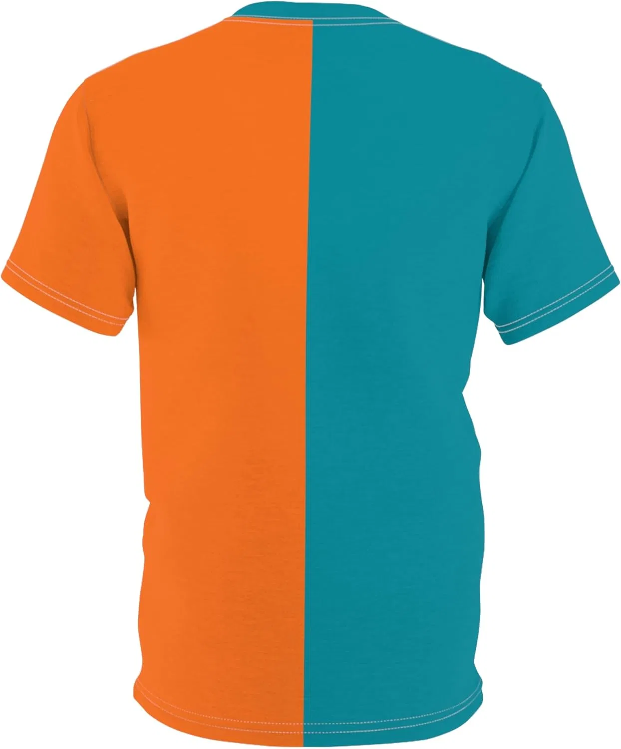 Футболка активная GENERIC, Half Aqua Half Orange, White Stitching — фото 4