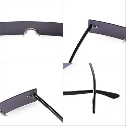 

Винтажные солнцезащитные очки без оправы прямоугольной формы для женщин и мужчин. Ретро солнцезащитные очки без оправы с красными линзами для женщин MTZJH, C3