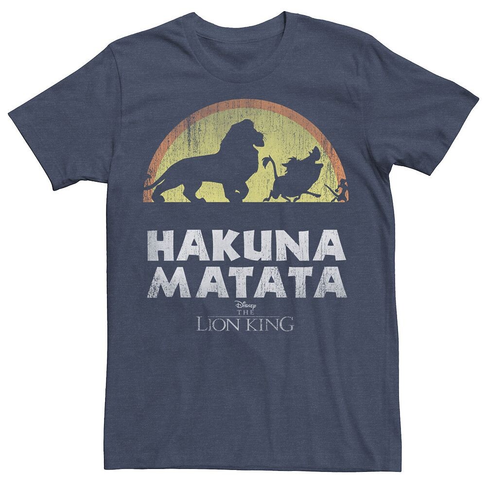 

Мужская классическая футболка силуэта с логотипом Disney's The Lion King Licensed Character, цвет Navy Heather
