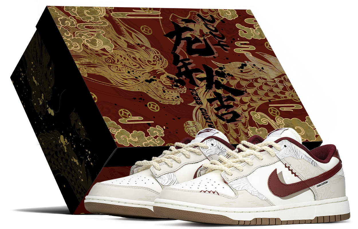 

Nike Dunk Противоскользящие Износостойкие Низкие Кроссовки для Скейтбординга Мужские Красные Бежевые