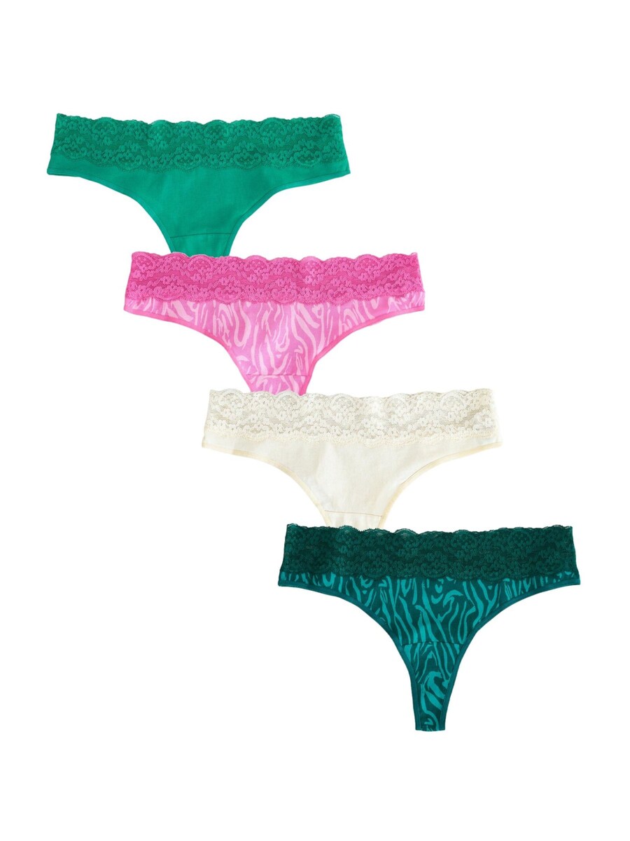 

Стринги Next, цвет Cream/Emerald/Dark green/Neon pink