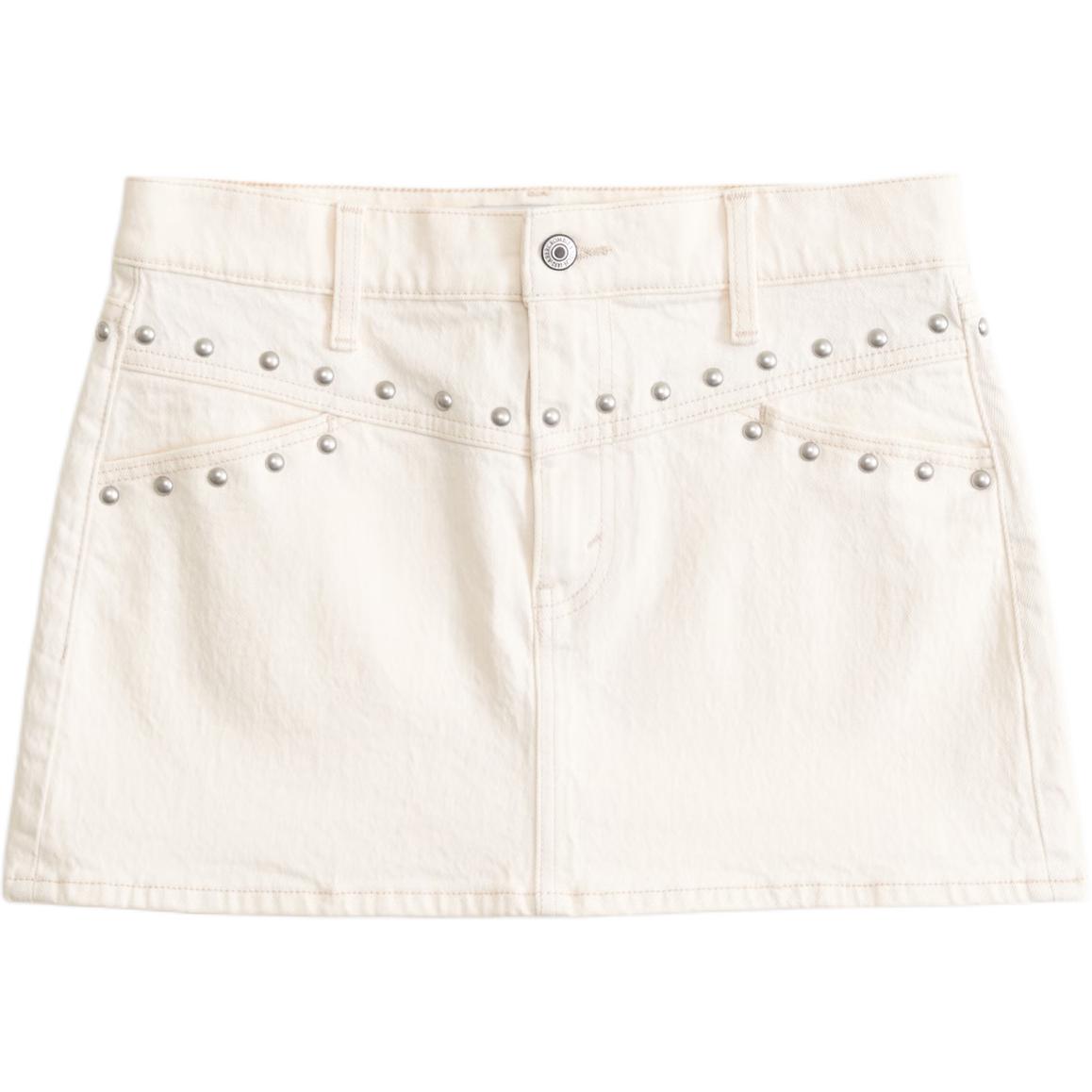 

Джинсовая короткая юбка Women's Abercrombie＆Fitch, кремовый