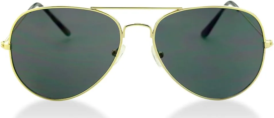 

Солнцезащитные очки ShadyVEU с дымчатыми линзами, в стиле ретро, ​​с защитой от УФ-излучения UV400 и классической металлической оправой, Gold Frame W/ Smoke Dark Lens