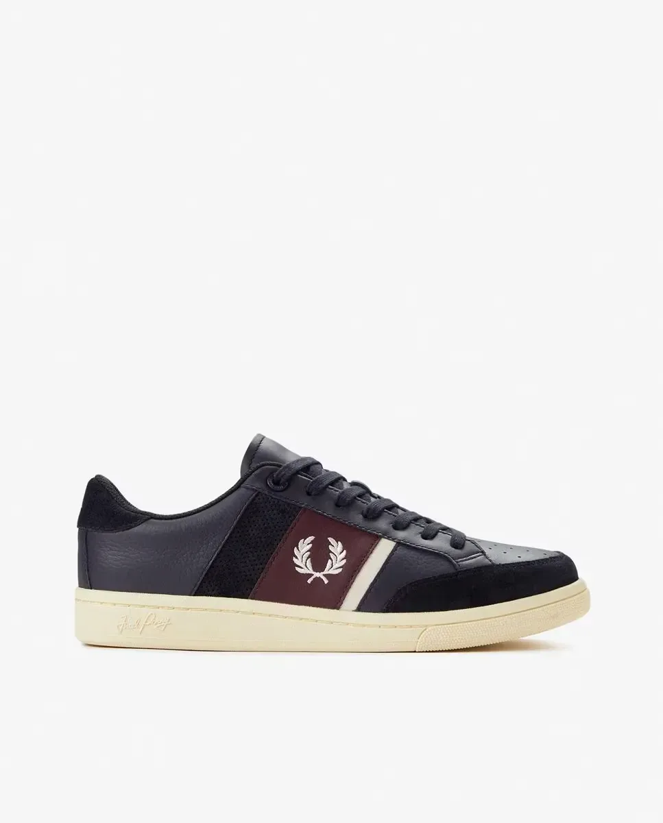 Мужские спортивные кроссовки B725 с логотипом и шнурками Fred Perry, темно-синий