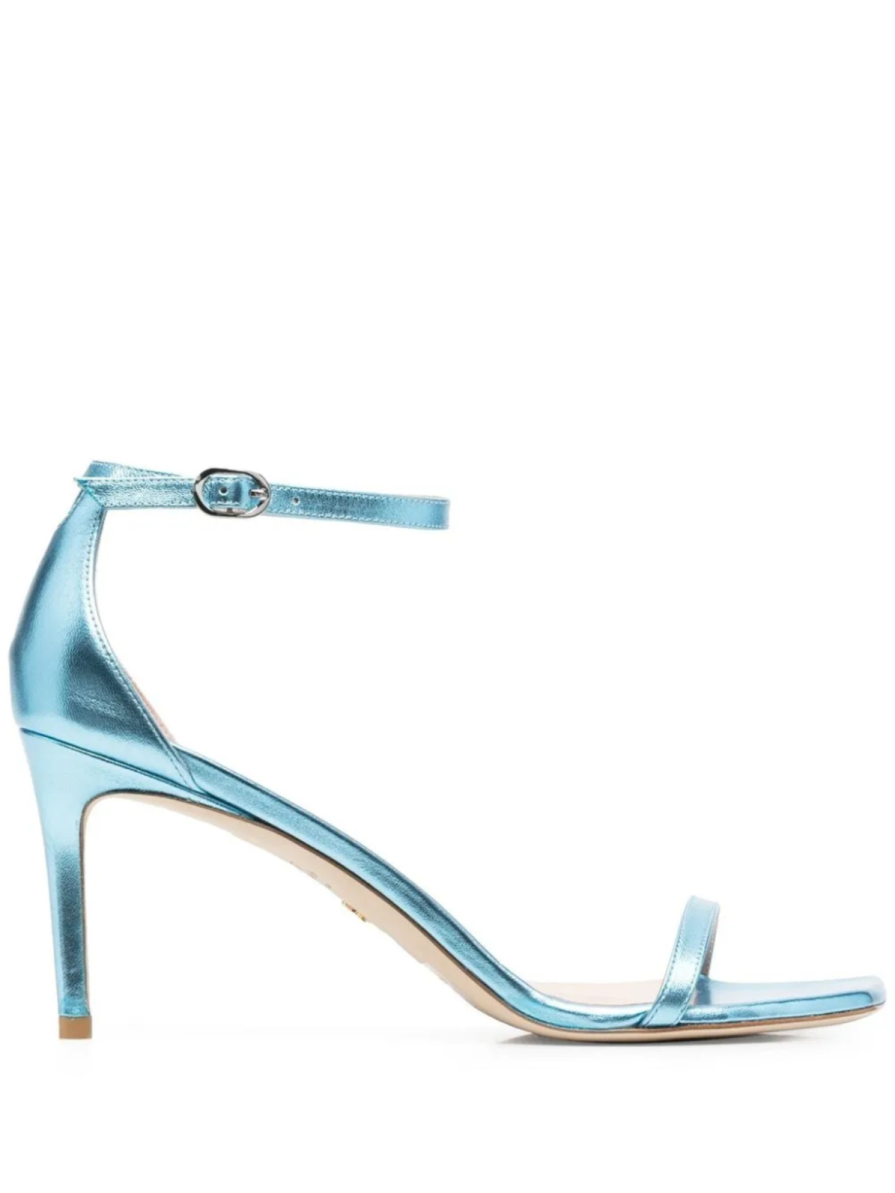 Босоножки на высоком каблуке с открытым носком Stuart Weitzman, синий