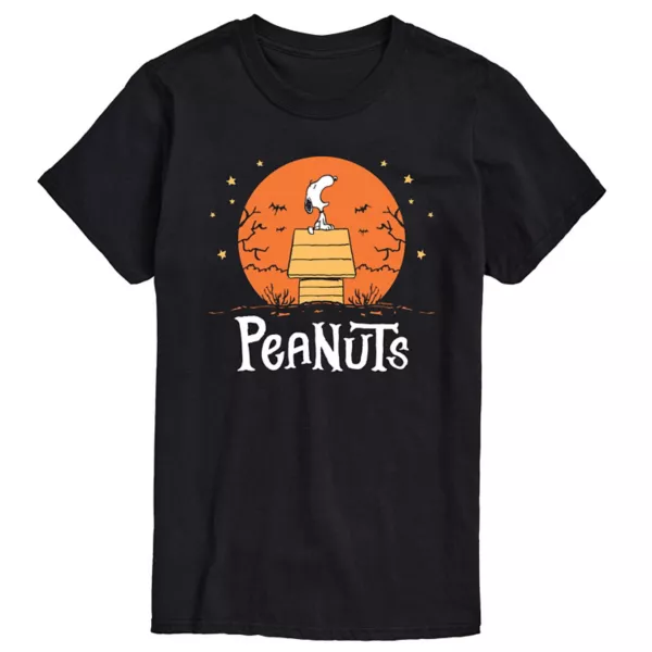 

Мужская футболка с принтом «Peanuts Halloween» и воющим Снупи Licensed Character, черный