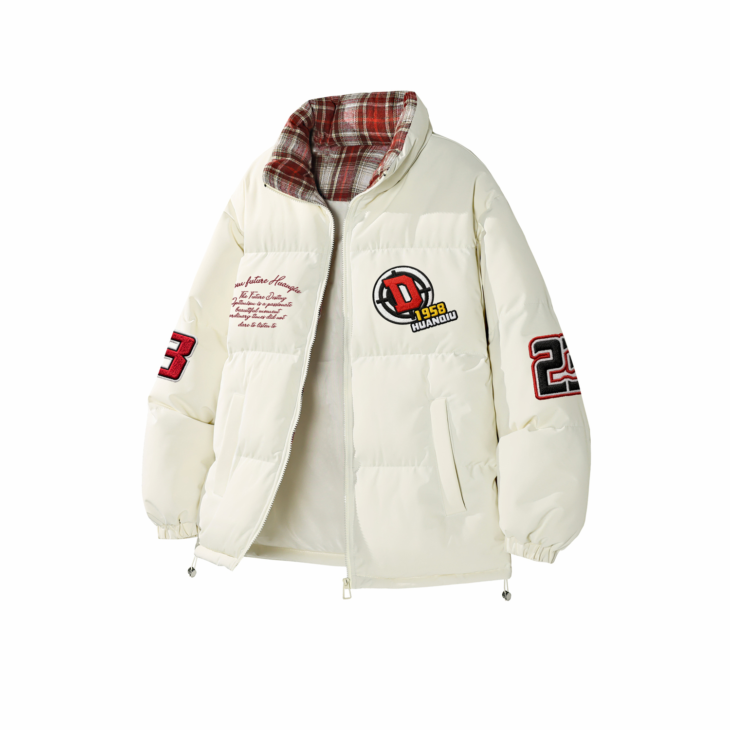 

Пуховик Unisex Stand Collar Moderate Padded HUANQIU, бежевый (красный )