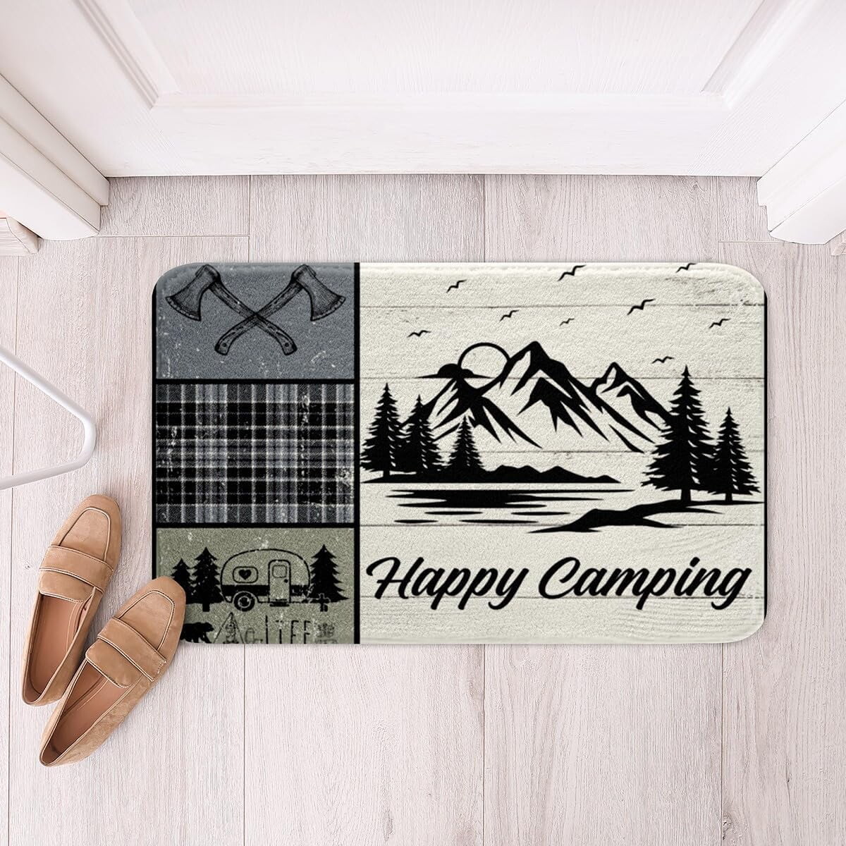 

Коврик для ванной нескользящий TraQunn Happy Camping