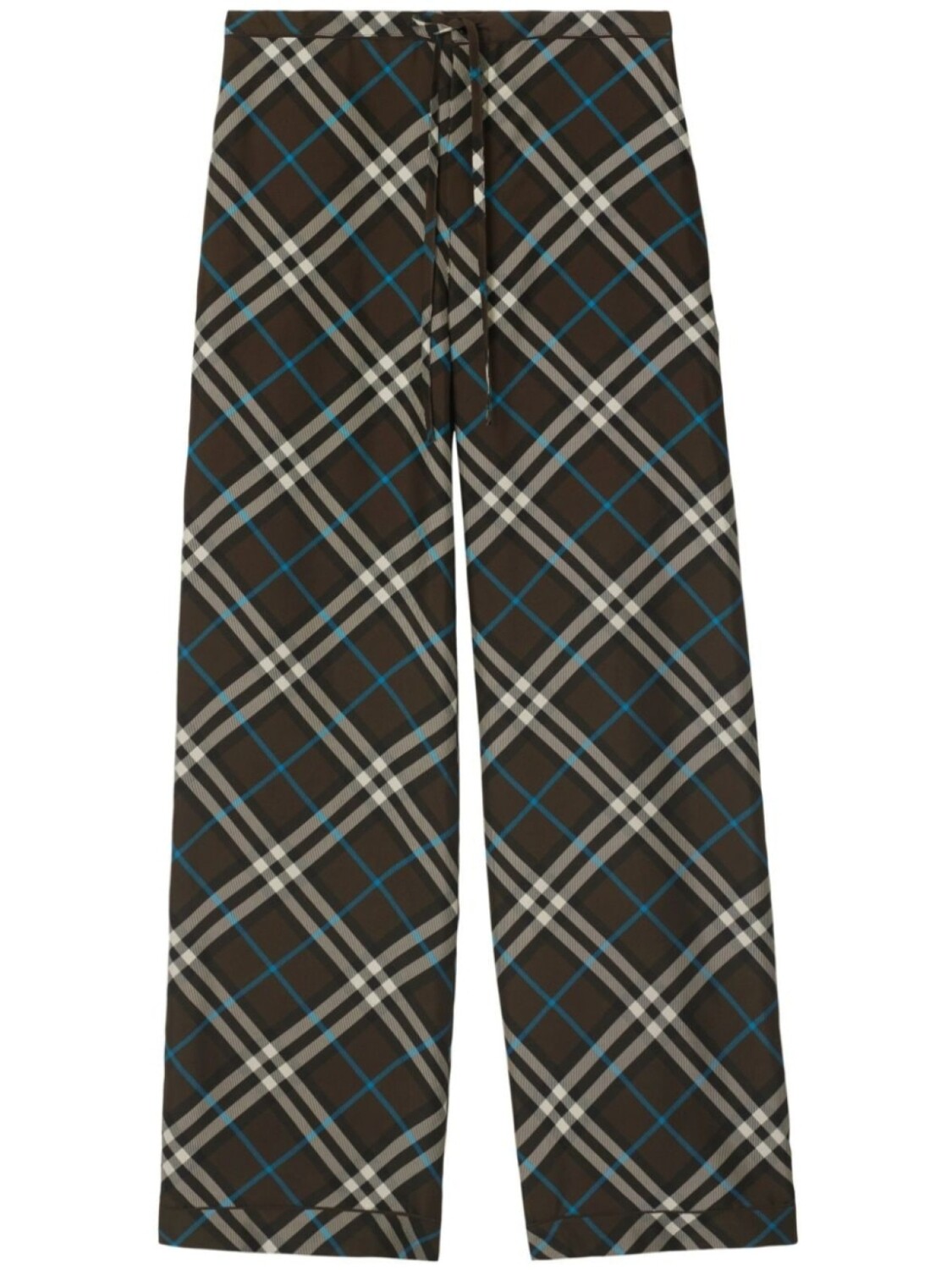 Брюки Burberry шелковые клетчатые, коричневый