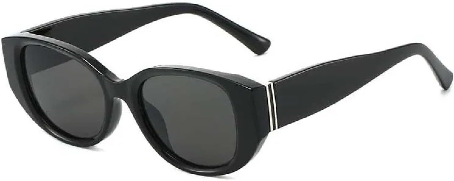 

Роскошные овальные солнцезащитные очки для женщин, модные винтажные очки «кошачий глаз», для мужчин в стиле панк, популярные очки с защитой от УФ-излучения UV400 TKKTLLT, Black-black