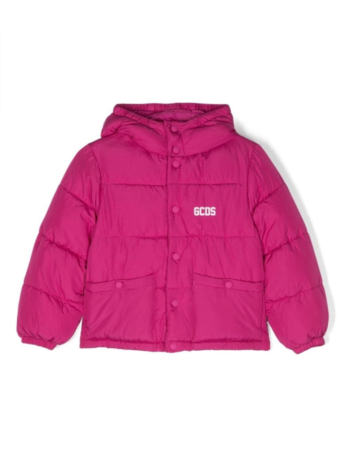 

Gcds Kids пуховик с капюшоном и логотипом, розовый