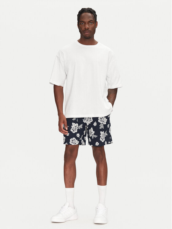 Шорты из ткани обычного кроя Slub Aop Beach DM0DM21947 Tommy Hilfiger, синий — фото 2