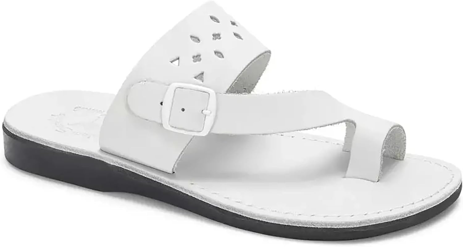 

Эзра - Кожаные сандалии с вырезами - Мужские сандалии Jerusalem Sandals, белый