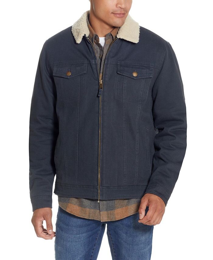 

Мужская твиловая куртка дальнобойщика из парусины на подкладке из шерпы Weatherproof Vintage, серый