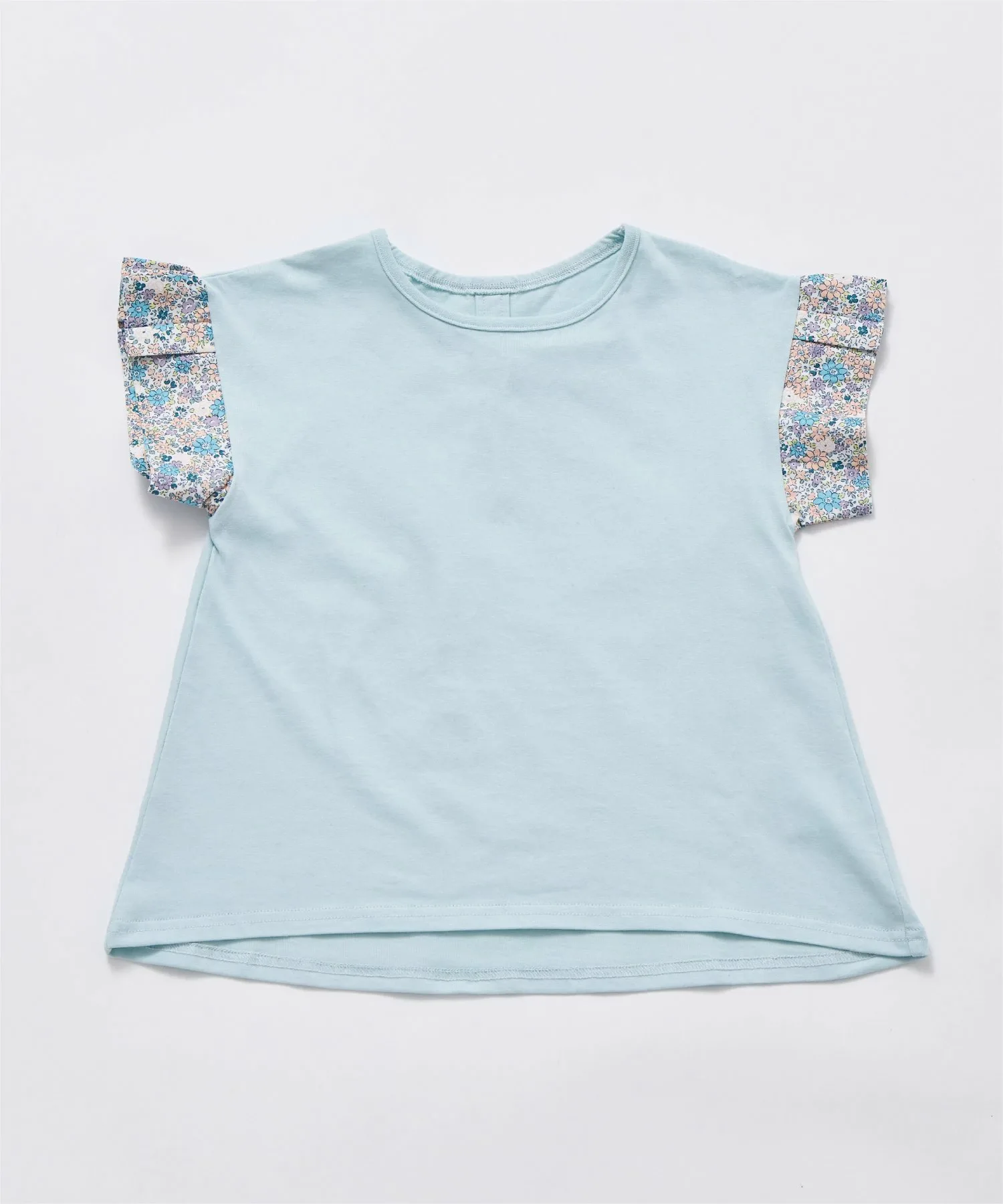 Футболка с короткими рукавами и оборками на рукавах Ever Closet, Blue Flower — фото 3
