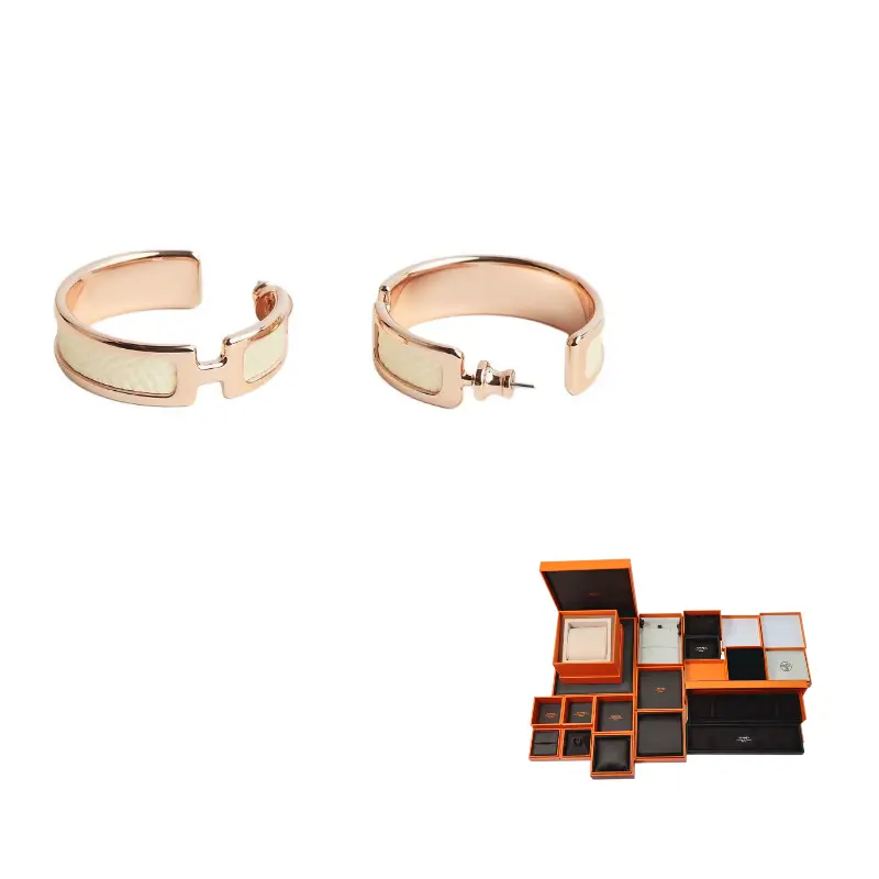 

HERMES Серьги Rose Gold Plated Metal женские белые