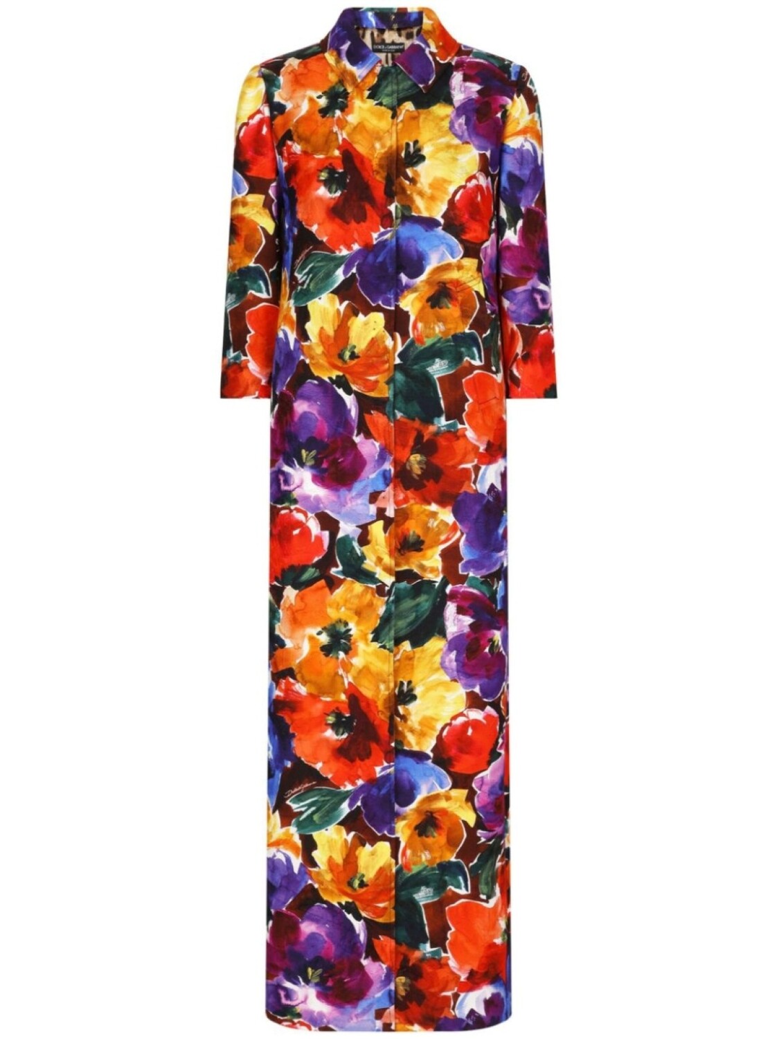 

Dolce & Gabbana однобортное пальто с цветочным принтом, красный