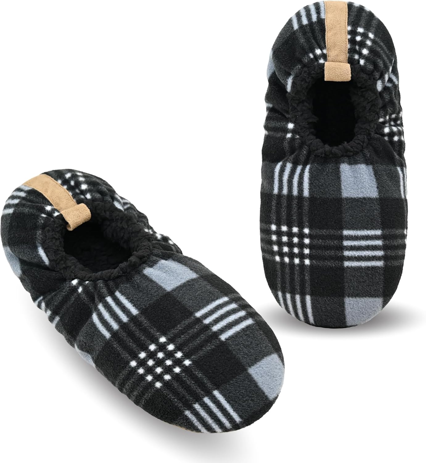 

Мужские носки-тапочки Keyela с противоскользящей подошвой, теплые тапочки-носочки с захватами для мужчин, пушистые домашние тапочки, черный