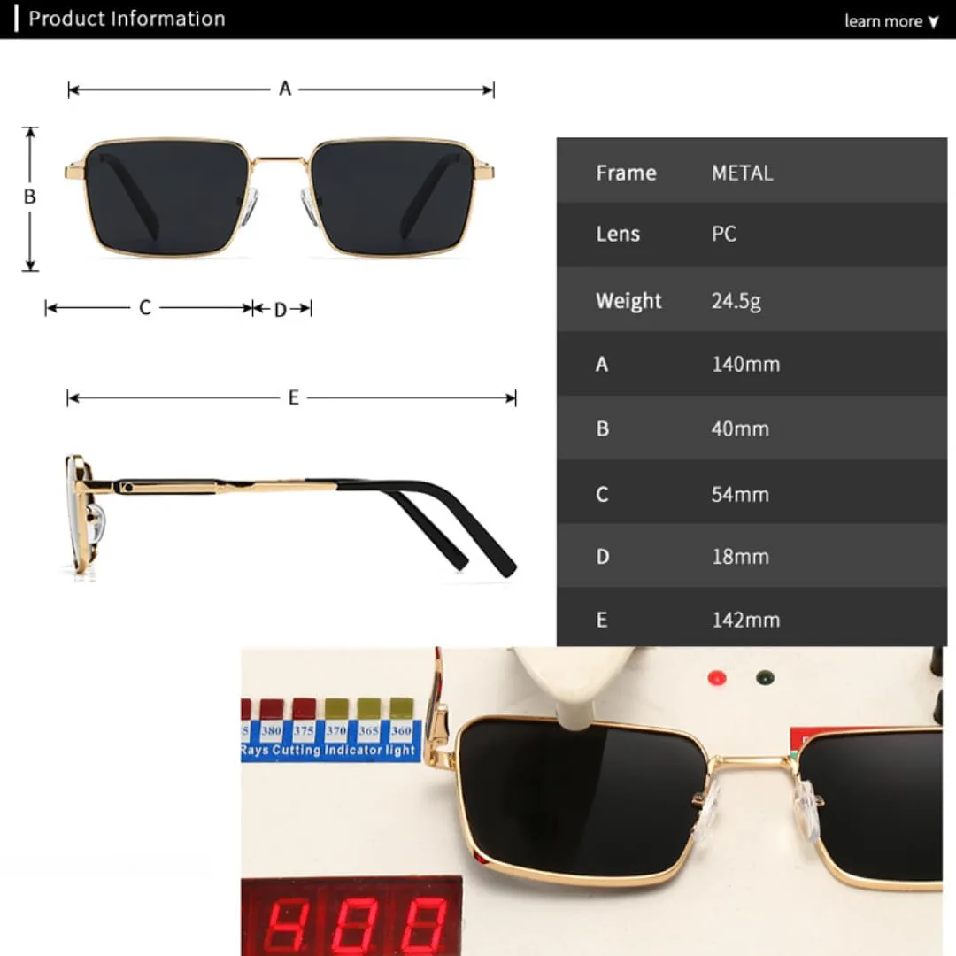 

Модные прямоугольные солнцезащитные очки для женщин в стиле ретро с заклепками, для мужчин в стиле панк, с защитой от УФ-излучения UV400 TVTBBVV, C3 Tea Tea