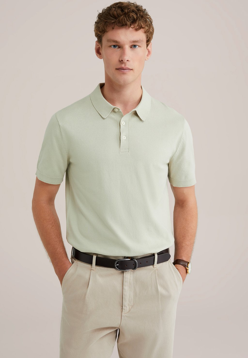

Рубашка поло WE Fashion, цвет Pastel Green