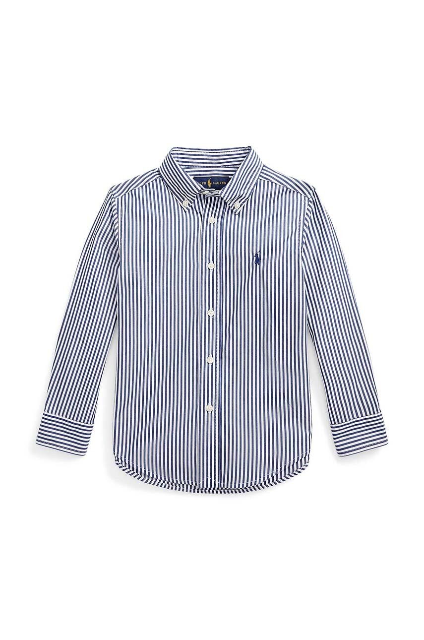 

Детская хлопковая рубашка Polo Ralph Lauren, темно-синий