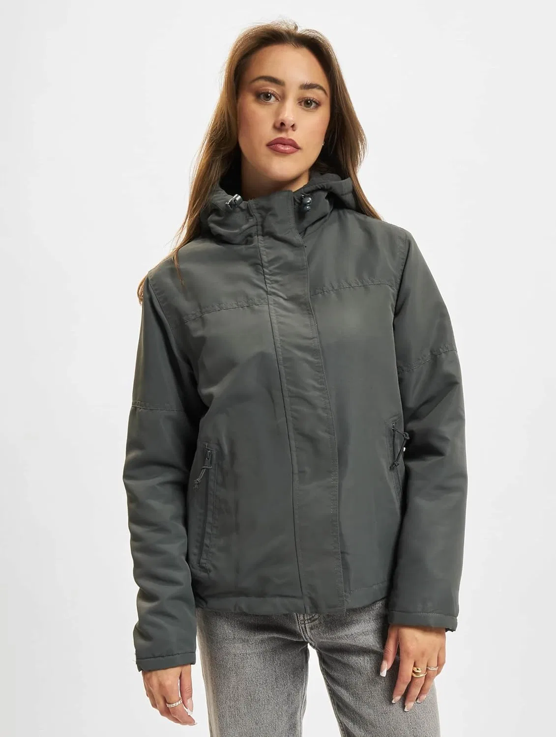 Ветровка женская Brandit Woodland Camo, Anthracite — фото 2