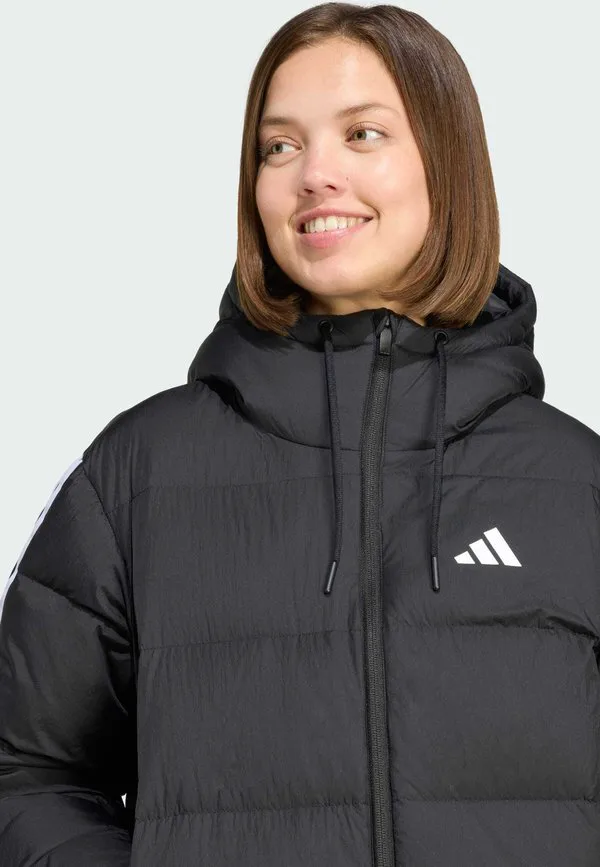 Пуховая куртка essentials climawarm stripes с капюшоном Adidas Sportswear, Black — фото 3